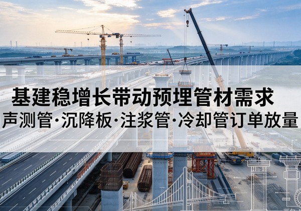 盐边基建稳增长带动预埋监测管材需求，声测管、沉降板、注浆管订单持续放量