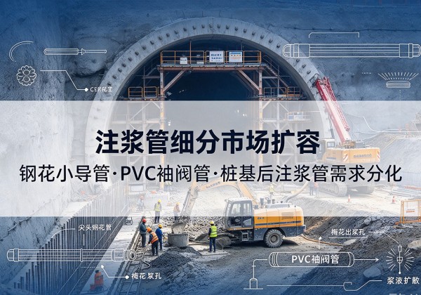 盐边注浆管细分市场扩容，隧道钢花小导管、PVC 袖阀管、桩基后注浆管需求分化